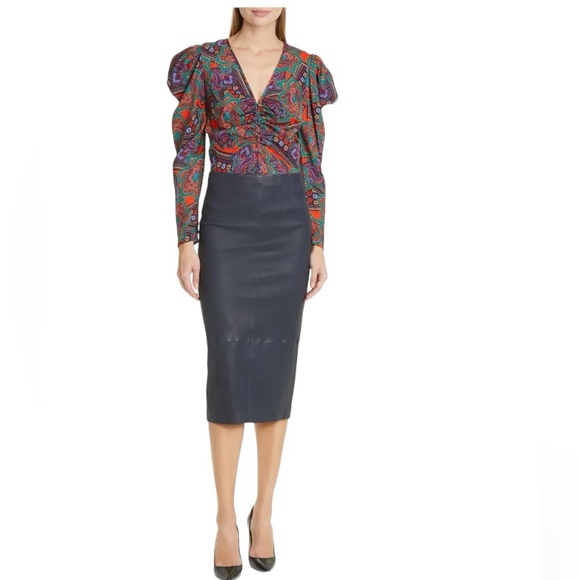 Veronica Beard Simmons Paisley Floral Silk Blend Whimsical Top NWT Size 6 - Picture 3 of 7